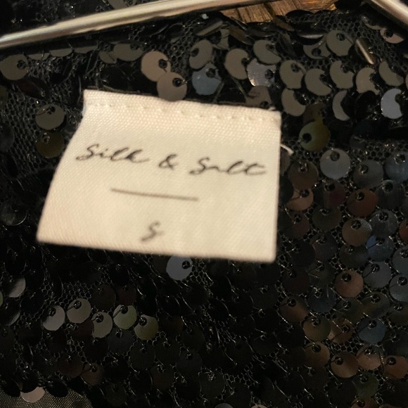 NWOT Silk & Salt CRYSTAL SEQUIN JACKET - SM - Picture 3 of 3